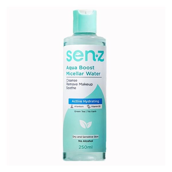 Nước Tẩy Trang Micellar Water Trà Xanh Cấp Ẩm Cho Da Khô Nhạy Cảm Senz 250Ml
