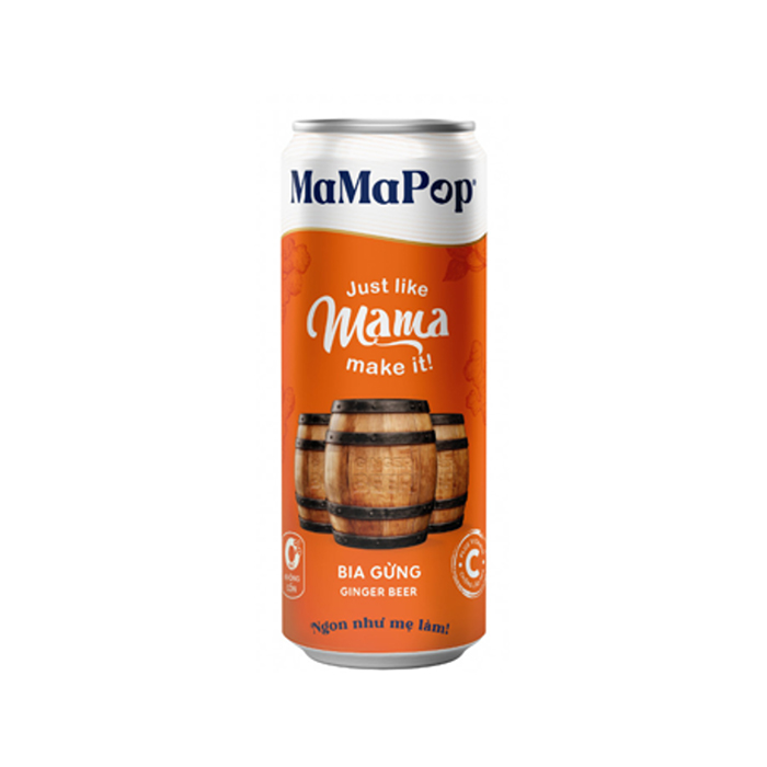 Nước Trái Cây Có Gas Vị Bia Gừng Mamapop 330Ml