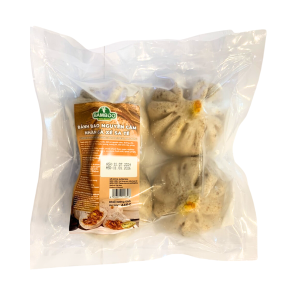 Bánh Bao Nguyên Cám Nhân Gà Xé Sa Tế Bamboo 440G