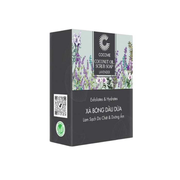 Xà Bông Tẩy Tế Bào Chết Dừa Oải Hương Cocovie 100G