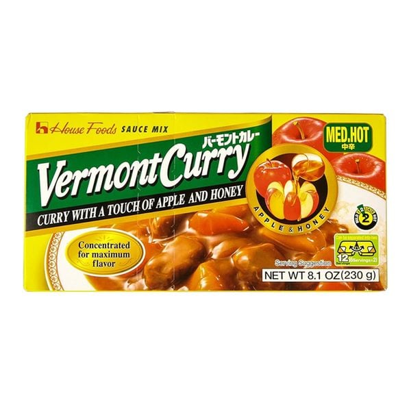 Viên Xốt Cà Ri Vermont Cay Vừa House Food 230G