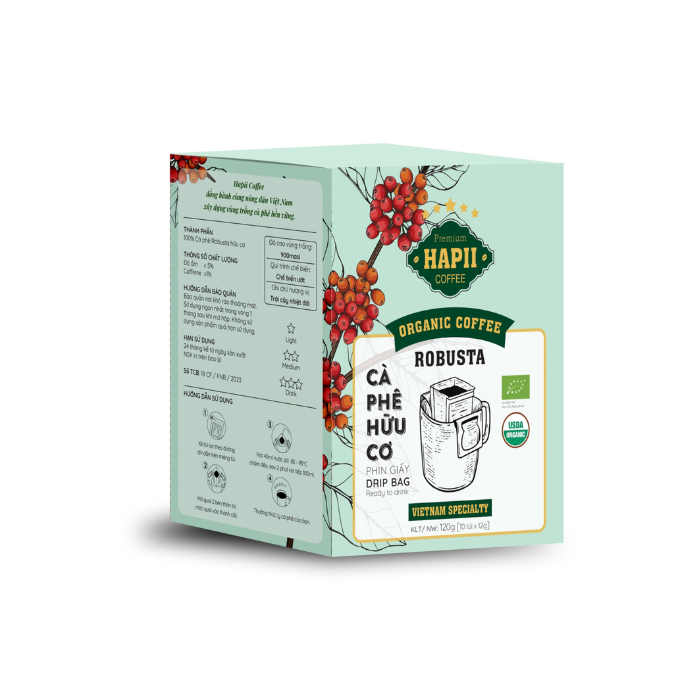 Org Coffee Robusta Drip Bag Hapii Coffee 100G