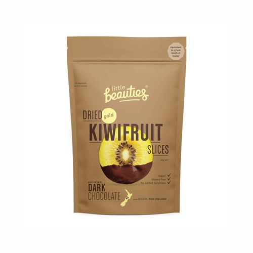 Dried Gold Kiwifruit Sliced With Dark Chocolate Little Beauties 50G