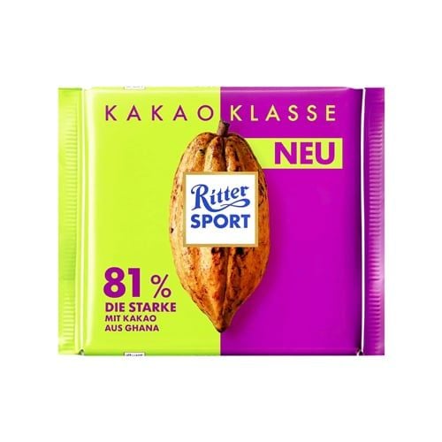 Dark Chocolate 81% Cacao Ritter Sport 100G- Dark Chocolate 81% Cacao Ritter Sport 100G