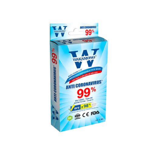 Khẩu Trang Người Lớn 99.9% Anti-Covid-19 Wakamono 10C- 