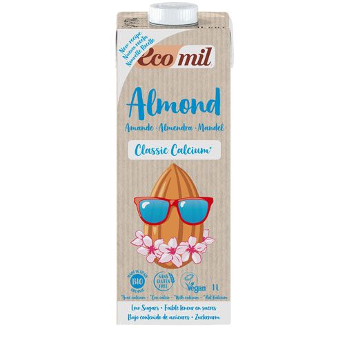 Organic Almond Milk Classic Calcium Bio Ecomil 1L- Org Almond Milk Classic Calcium Bio Ecomil 1L