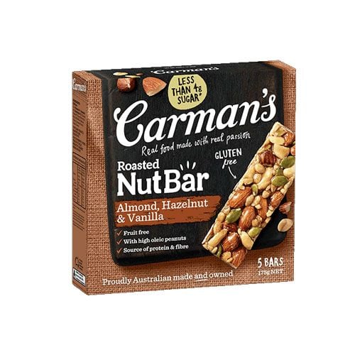 Hazelnut & Vanilla Nut Bar Carman'S 175G- Hazelnut & Vanilla Nut Bar Carman'S 175G