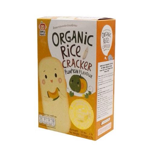 Organic Rice Cracker Pumpkin Flavour Apple Monkey 30G- Org Rice Cracker Pumpkin Flavour Apple Monkey 30G