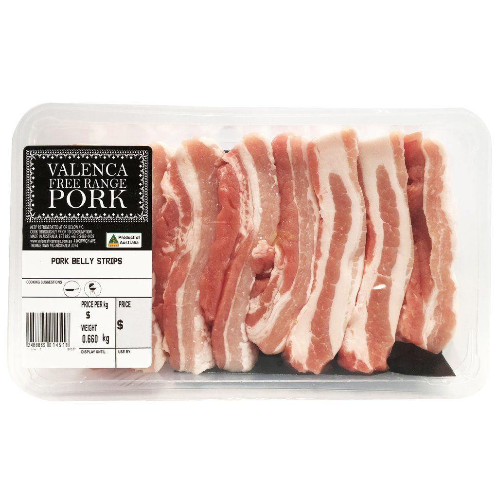 Frozen Free Range Pork Boneless Belly Valenca 500G- 