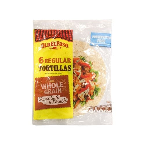 Tortillas Whole Grain Supper Soft & Flexible Old El Paso 6Pcs 240G