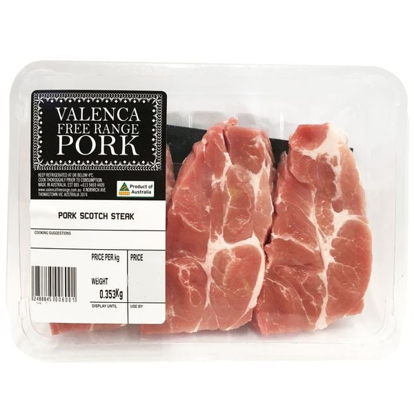 Frozen Free Range Pork Steak Scotch Valenca 500G