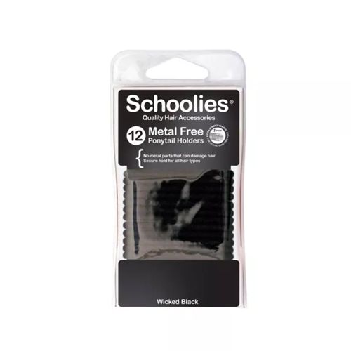 Cột Tóc Đuôi Ngựa Schoolies Wicked Black 12 Cái- 