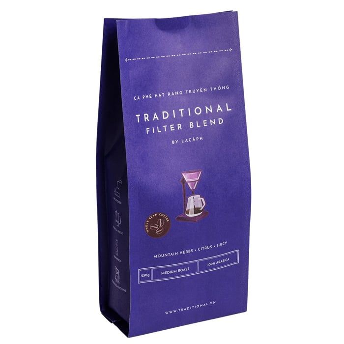 Cà Phê Arabica Rang Vừa Nguyên Hạt Traditional 250G- 