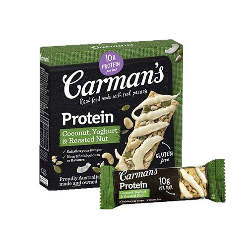 Energy Bar Coconut Yoghurt Roasted Nut Carman's 200G