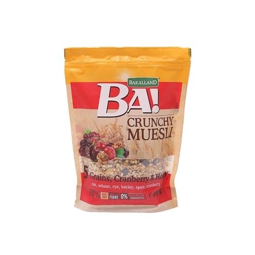 Bakalland Crunchy Muesli 5 Grains, Cranberry & Honey 300G
