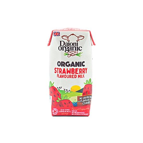 Strawbery Flavoured Organic Semi- Skimmed Milk Daioni 200Ml