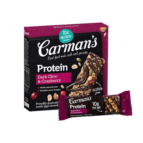 Dark Choc & Cranberry Protein Bars Carman'S 200G- Dark Choc & Cranberry Protein Bars Carman'S 200G