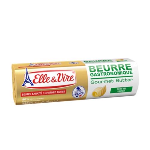 Salted Roll Butter 82% Fat Elle & Vire 250G- Salted Butter Roll 82%Fat Elle & Vire 250G