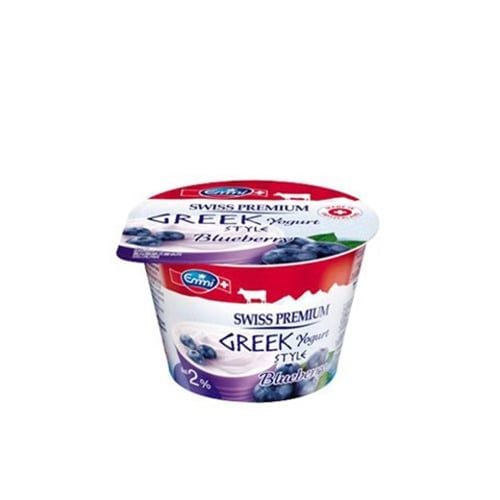 Yogurt Greek Style Blueberry 2% Fat Emmi 150G- Greek Style Fruit Blueberry 2% Emmi 150G