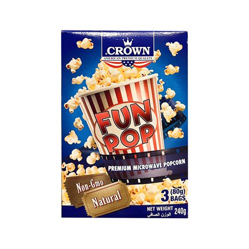 Fun Pop Natural Popcorn Crown 240G- Fun Pop Natural Popcorn Crown 240G