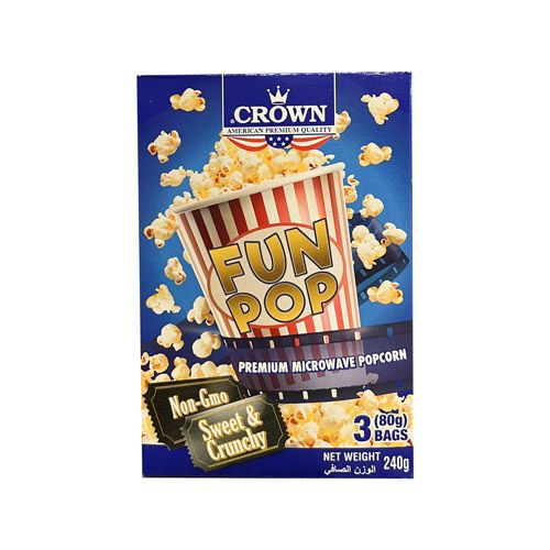 Fun Pop Sweet Corn Popcorn Crown 240G- Fun Pop Sweet Corn Popcorn Crown 240G