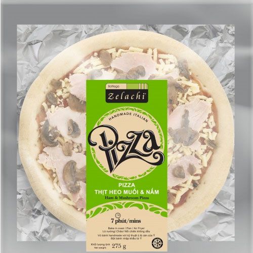 Pizza Thịt Heo Muối & Nấm Đông Lạnh Bottega Zelachi 275G