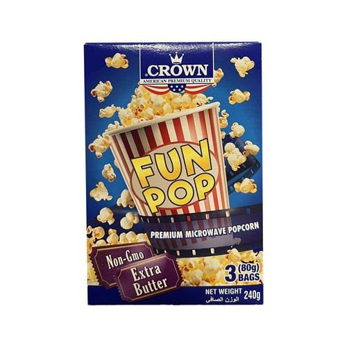 Fun Pop Extra Butter Popcorn Crown 240G- 