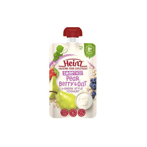 Smoothe Pear, Blueberry, Oat & Greek Style Yogurt Heinz 120G- 
