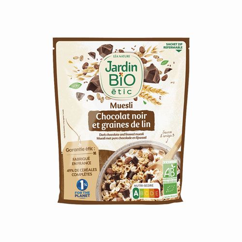 Hỗn Hợp Chocolate Đen Và Hạt Lanh Hữu Cơ Jardine Bio 375G- 