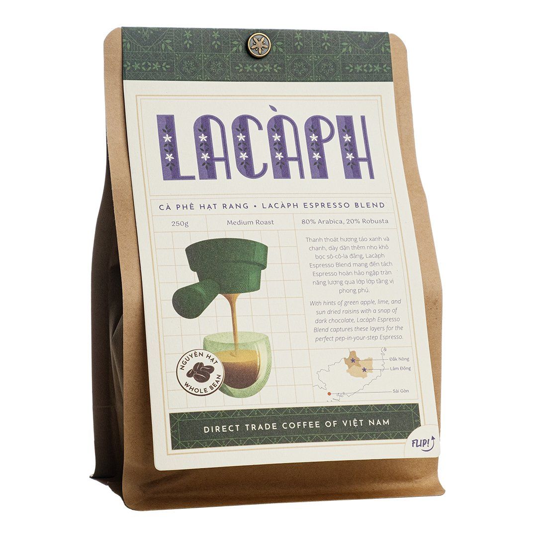 Cà Phê Rang Vừa Nguyên Hạt Espresso Blend Lacàph 250G- 
