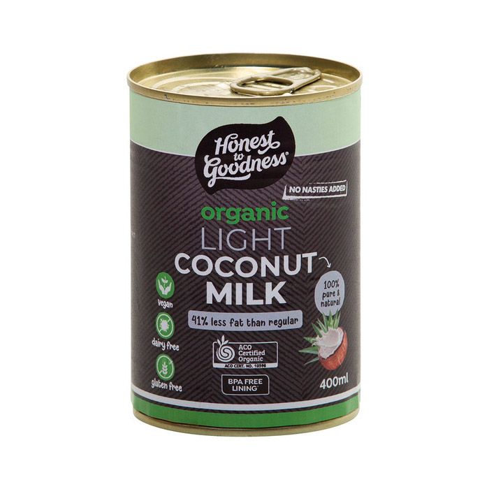 Organic Light Coconut Milk Honest To Goodness 400Ml- 