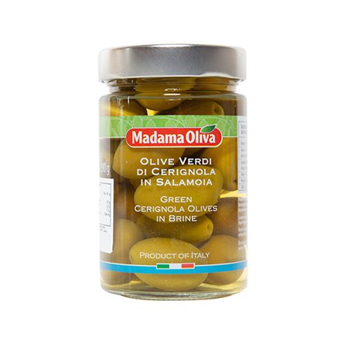 Olive Xanh Còn Hạt Ngâm Nước Muối Madama Oliva 300G- 