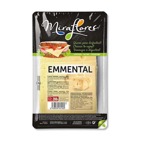 Emmental Cheese Slices Miraflores 200G- 