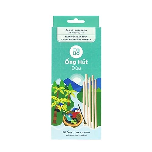 Coconut Drinking Straws Equo 50Pcs- 