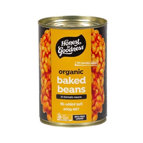 Organic Baked Beans In Tomato Sauce No Added Salt Honest To Goodness 400G- Org Baked Beans In Tomato Sauce No Added Salt Honest To Goodness 400G