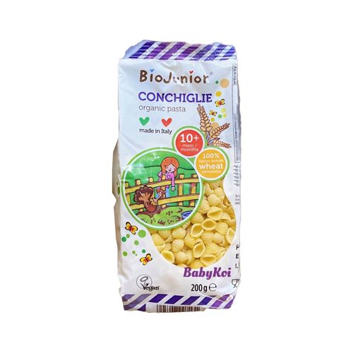Nui Ăn Dặm Hữu Cơ Cho Bé Hình Vỏ Sò Bio Junior 200G