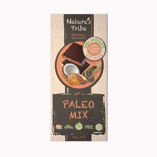 Kẹo Chocolate Đen Paleo Không Đường Nature'S Tribe 80G