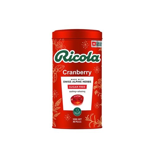 Ricola Swiss Herb Candy - Cranberry Tin Box 100G (Hp)- 