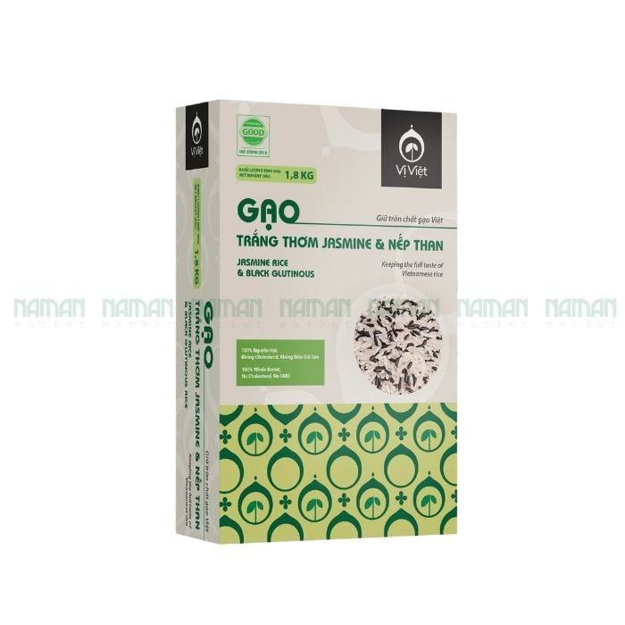 Gạo Trắng Jasmine Gạo Nếp Than Vị Việt 1kg8- 