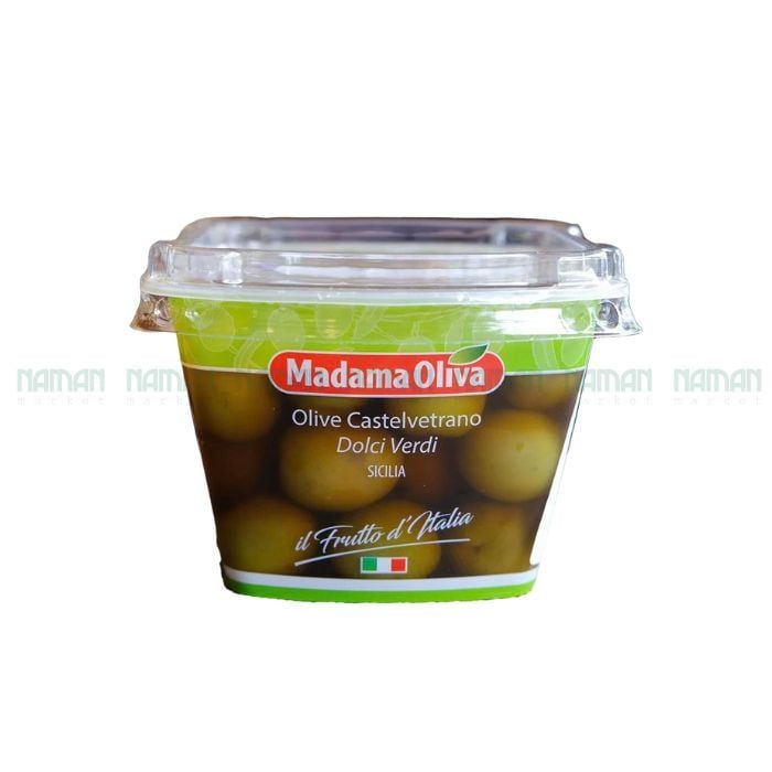 Olive Xanh Còn Hạt Ngâm Nước Muối Madama Oliva 480G