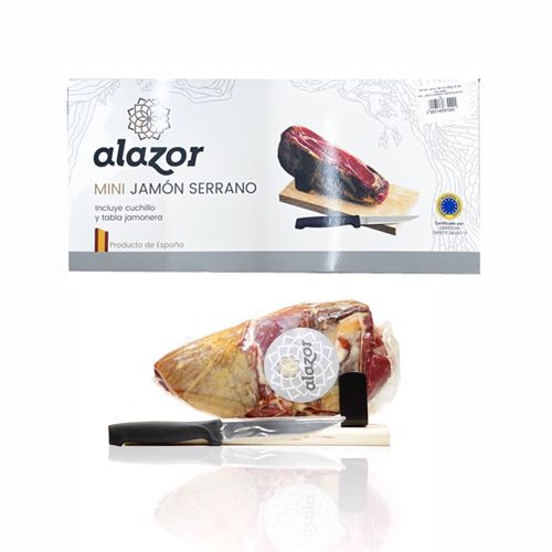 Mini Jamon Serano 950Gr & Knife Alazor Set- 