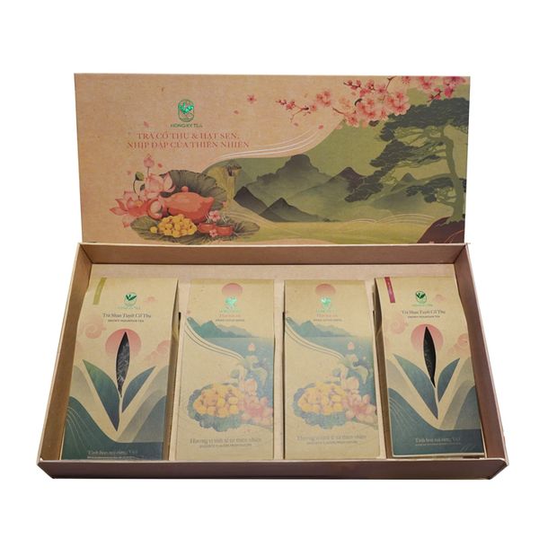 Set Snowy Mountain Tea & Lotus Seed Hong Ky (4Bags)