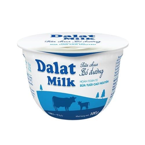 Sữa Chua Tươi Có Đường Dalat Milk 100G- Sữa Chua Tươi Có Đường Dalat Milk 100G