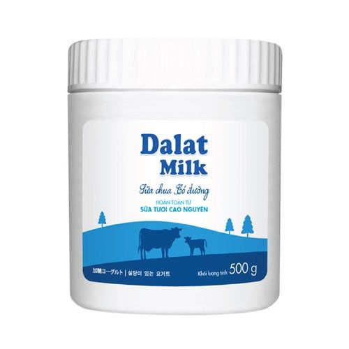 Sữa Chua Tươi Có Đường Dalat Milk 500G- Sữa Chua Tươi Có Đường Dalat Milk 500G