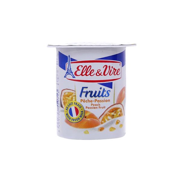 Yogurt Peach & Passion Fruit Elle & Vire 125G- Yogurt Peach & Passion Fruit Elle & Vire 125G