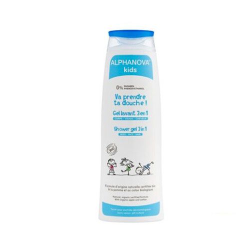 Sữa Tắm Gội Hữu Cơ Trẻ Em Dạng Gel 3 Trong 1 Alphanova Kids 250Ml- 