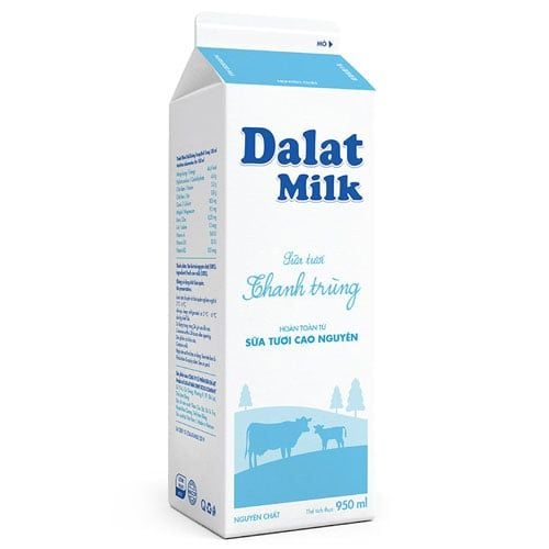 Sữa Tươi Thanh Trùng Không Đường Dalat Milk 950Ml- Sữa Tươi Thanh Trùng Không Đường Dalat Milk 950Ml