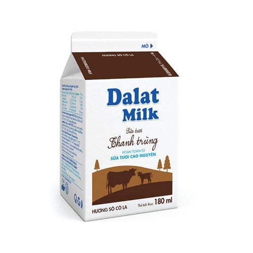 Sữa Tươi Thanh Trùng Hương Chocolate Dalat Milk 180Ml