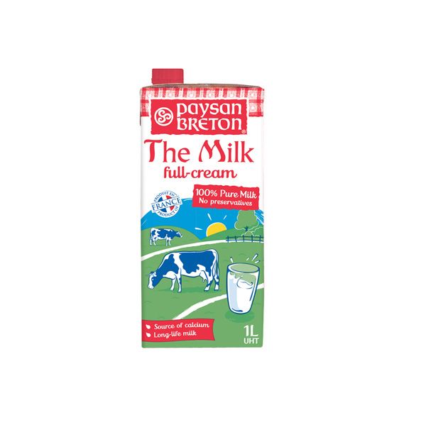 Uht French Milk Full Cream Paysan Breton 1L- Uht French Milk Full Cream Paysan Breton 1L