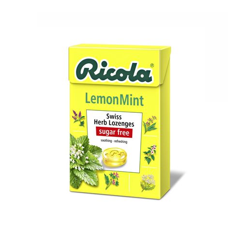 Swiss Herb Lozenges Sugar Free Lemon Mint Ricola 40G- 